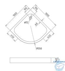Акриловый поддон Gemy ST08T 100х100