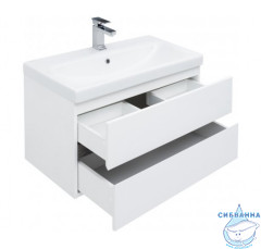 Тумба Aquanet Беркли 50 с раковиной Moduo 50 белый /дуб рошелье