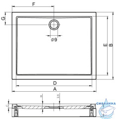 Акриловый поддон Riho Davos 259 DA67