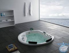 Акриовая ванна Gemy G9053 O 185х162 с гидромассажем