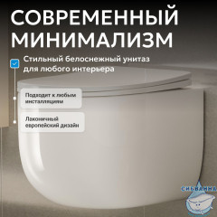 Унитаз-биде подвесной безободковый Abber Bequem AC1104TNS с сиденьем Soft Close (микролифт) (белый)