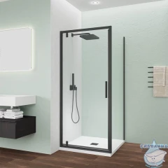 Душевое ограждение Veconi Оттимо 90x90 профиль черный, стекло прозрачное OP30B-SP-9090-01-C9 (без поддона)