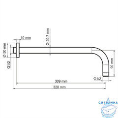 Держатель верхнего душа WasserKRAFT A079 (черный)