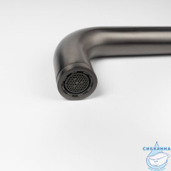 Излив для смесителя, кухня, L-образный, нерж. сталь, 200х330 мм, поворотный, графит, IDDIS, 995L20G5SM