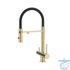 Смеситель для кухни с фильтром и гибким изливом, матовое золото, Ace, IDDIS, ACEMGFFi05