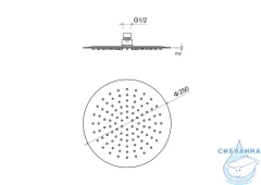 Верхний душ Aquatek 250 1 режим AQ2073BG
