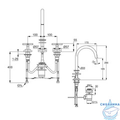 Смеситель для раковины Kludi Nova Fonte Classic 201430520 (с донным клапаном) (хром)