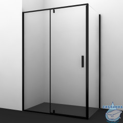Душевое ограждение Wasserkraft Elbe 74P20 90x80 профиль черный, стекло прозрачный (без поддона)