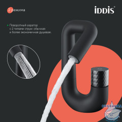Смеситель для раковины Iddis Twist TWIBLBTi01 (черный матовый)