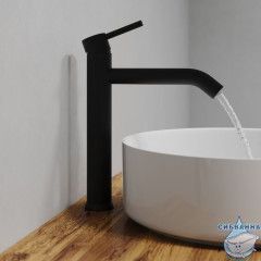 Смеситель для настольного умывальника, черный матовый, Kaya, IDDIS, KAYBL01i01