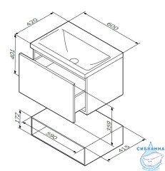 Тумба под раковину AM PM Gem 60