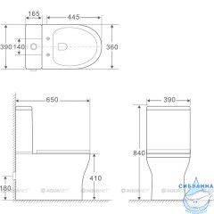 Унитаз напольный безободковый Aquanet Rimless Cube 210759 с бачком и сиденьем Soft Close (микролифт)