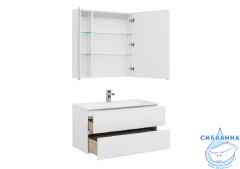 Тумба Aquanet Алвита 100 белый с раковиной Фортуна 100