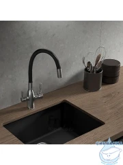 Смеситель кухни Frap F4396-15 (оружейная сталь)