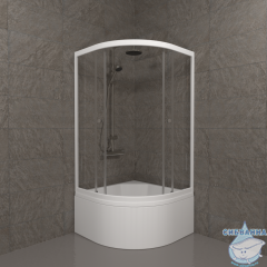 Душевое ограждение Тритон Ультра 90x90 Б профиль белый, стекло прозрачное Щ0000061800 (с поддоном)