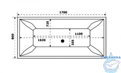 Ванна из искусственного камня Bas Мадрид 170х80 (черный)