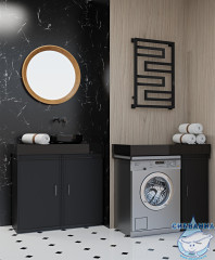 Полотенцесушитель электрический Indigo Flavio (с таймером) 50х80 черный муар (с возможностью скрытого подключения, подключение R)