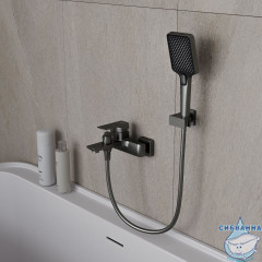 Смеситель для ванны Oliveeka D-Line OL-639003A-BGM (оружейная сталь)