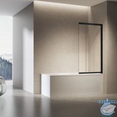 Шторка для ванны Vincea 90х140 профиль черный, стекло прозрачное VSB-6E900CLB-R