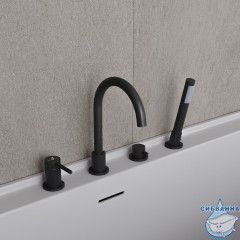 Смеситель для ванны на борт Oliveeka Y-Line OL-669017-MB (черный матовый)