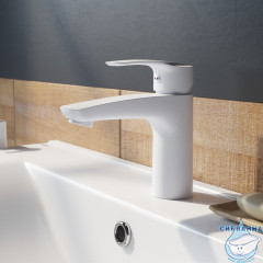 Смеситель для раковины Iddis Ray RAYWT00i01 (без донного клапана) (белый)