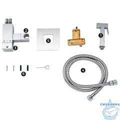 Встраиваемый смеситель с гигиеническим душем Gappo G7207-40 (хром)