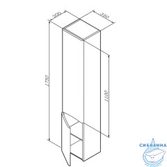 Шкаф пенал Am.Pm Like L 35 белый глянец M80CHL0356WG