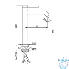 Смеситель для раковины Gappo G1006-26 (без донного клапана) (черный матовый)