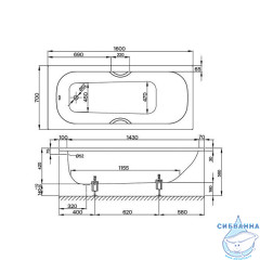 Стальная ванна Bette Form AD PLUS AR 160х70 с шумоизоляцией, антискользящим и антигрязевым покрытием (BetteGlasur® Plus), с ножками