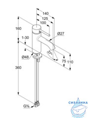 Смеситель для раковины Kludi Bozz 383893976 (черный матовый)