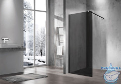 Душевое ограждение Vincea Walk-In 100 см профиль черный, стекло тонированное VSW-1H100CGB