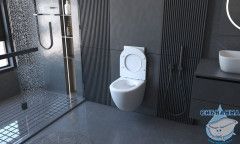 Унитаз подвесной безободковый Abber Bequem AC1100 с сиденьем Soft Close (микролифт) (белый)