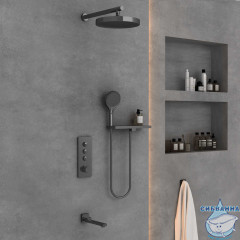 Душевая система Vincea 300 1 режим VSFW-433TI2RGM (вороненая сталь)