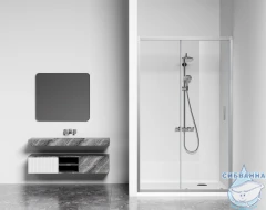 Дверь в нишу Bas Cube WTW-150-C-CH профиль хром, стекло прозрачное