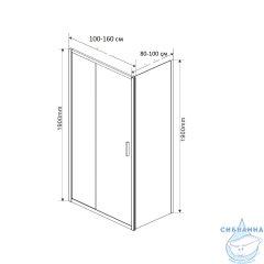 Душевое ограждение Vincea Гарда 150x90 профиль хром, стекло шиншилла VSR-1G9015CH