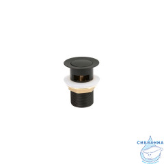 Комплект 2в1: смеситель и выпуск умывальника черный с переливом, черный матовый, Slide, IDDIS, SLIBL00i01K