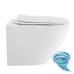 Унитаз подвесной безободковый Abber Bequem  AC1100T с сиденьем Soft Close (микролифт) (белый)