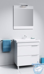 Тумба напольная Aqwella Classic Бриг 75 с раковиной Оскар 75 белый глянец