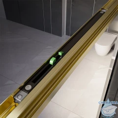 Душевое ограждение Veconi Премиум тренто 120x100 профиль золото брашированное, стекло прозрачное PTC30-SP-120100-G-01-C4 (без поддона)