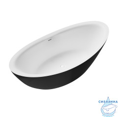 Акриловая ванна Grossman Galaxy GR-1402MB 180x85 с каркасом (белый/черный матовый)