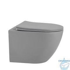 Унитаз подвесной безободковый Abber Bequem AC1101MG с сиденьем Soft Close (микролифт) (серый матовый)