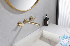 Смеситель для раковины встраиваемый ABBER Emotion AF88121G (золото матовое)