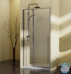 Дверь в нишу Vincea Slim-N 100 профиль вороненая сталь, стекло прозрачное VDPH-5SN100CLGM