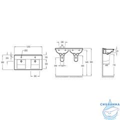 Раковина 120 см Jacob Delafon Struktura EXF112-00