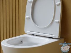 Унитаз подвесной безободковый Ceramicanova Balearica Rimless CN6000MW с сиденьем быстросъемным Soft Close (микролифт)