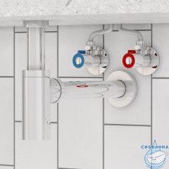 Кран угловой, с отражателем, 1/2; 1/2, кран-букса, нержавеющая сталь, 2 шт, IDDIS, 910S0Z5C2CZ