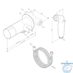 Встраиваемый смеситель с гигиеническим душем AM.PM X-Joy F0H85A522 (черный матовый)