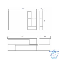 Шкаф-зеркало Comforty Турин 120 дуб бежевый