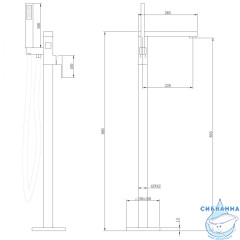Смеситель для для ванны напольный Abber Daheim  AF8215  (хром)