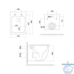 Унитаз подвесной безободковый c системой смыва Торнадо, Torr Q, IDDIS, TOQFDSEi25